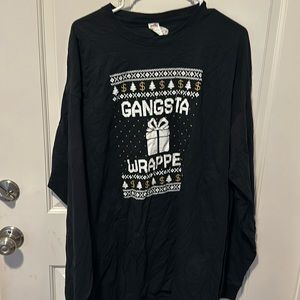 Gangsta Wrapper Long sleeve Christmas TShirt- 2xl